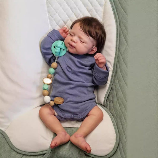 Poupée Reborn réaliste Nicola yeux fermés 19 pouces Pascale