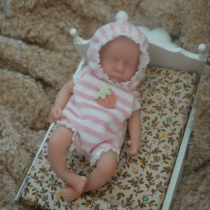 Mini poupée reborn de 6 pouces aux yeux fermés garçon/fille-levi