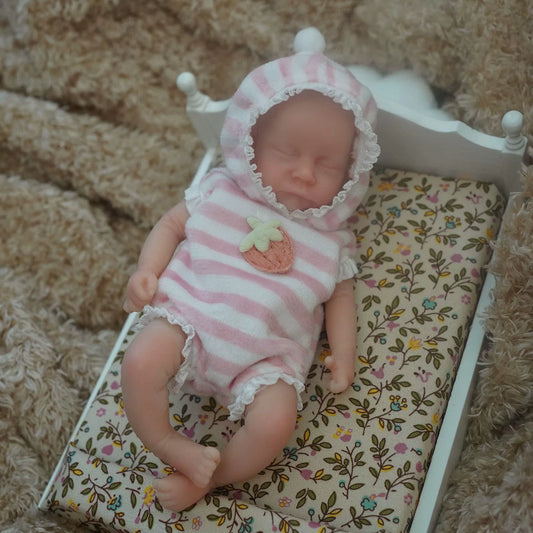 Mini poupée reborn de 6 pouces aux yeux fermés garçon/fille-levi
