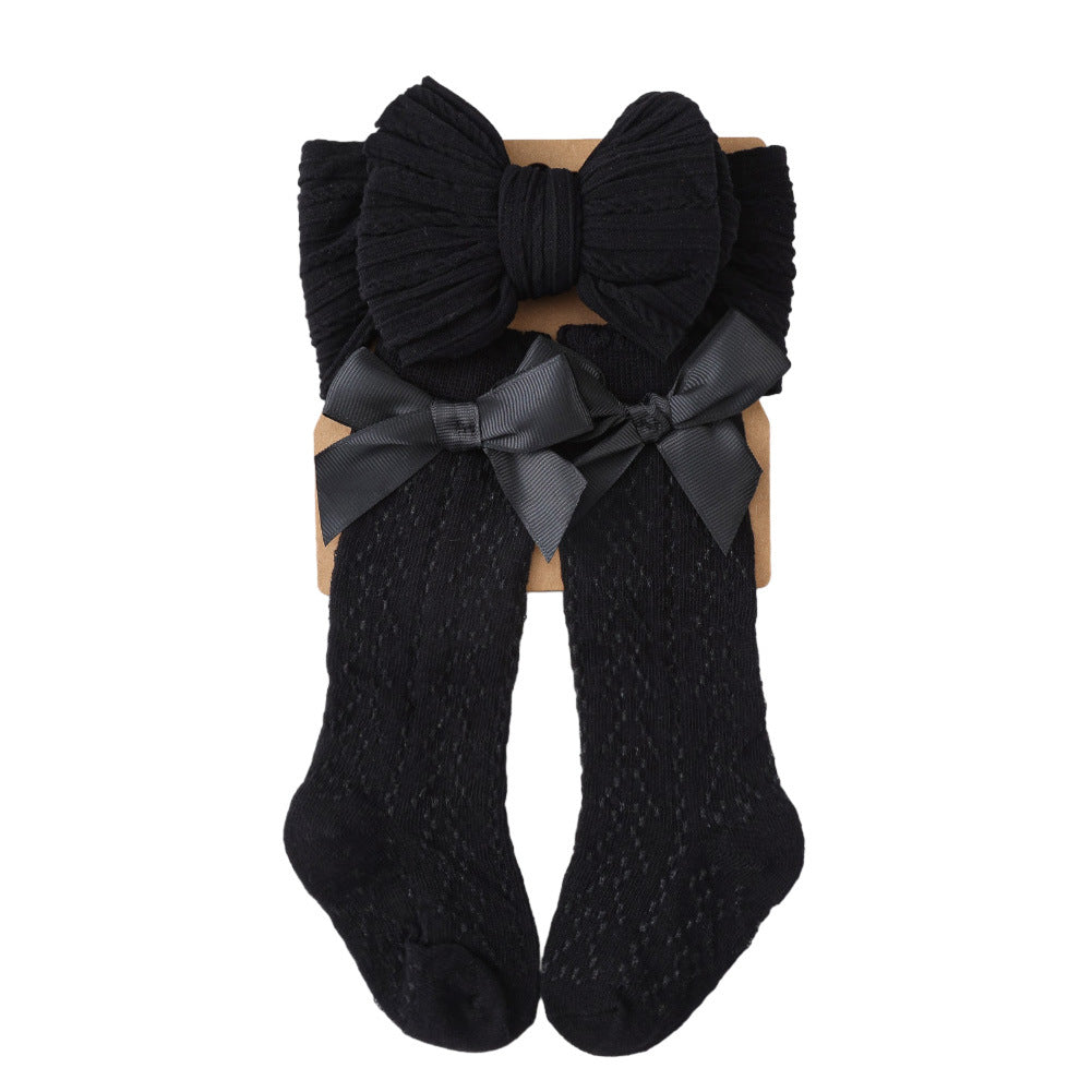 Bow Headband and Socks 2-piece Set for 17-24 Inches Dolls