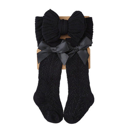 Bow Headband and Socks 2-piece Set for 17-24 Inches Dolls