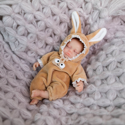 Poupée reborn miniature en silicone de 15 cm (6 pouces) yeux fermés - Loulou