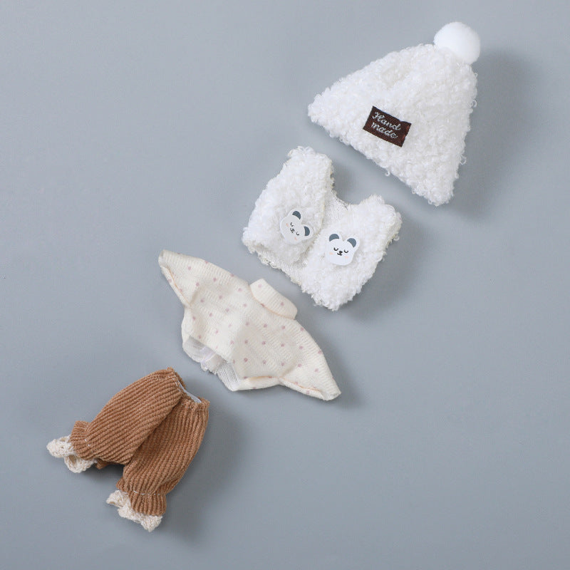 Ensemble de vêtements en peluche mignon pour mini poupée Reborn de 6 pouces