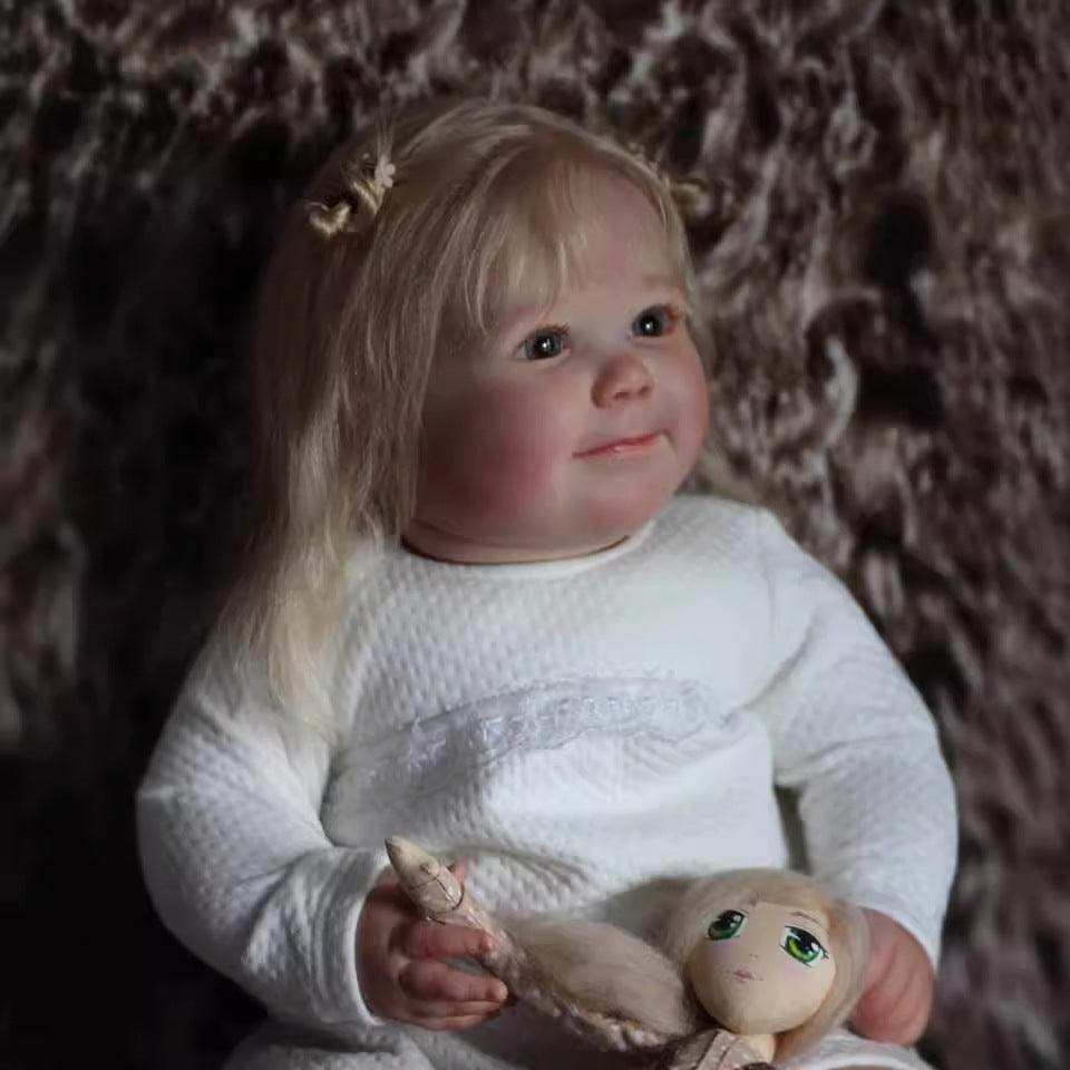 Leila 24 pouces 60 cm yeux ouverts cheveux blonds Poupée Reborn-June Awake