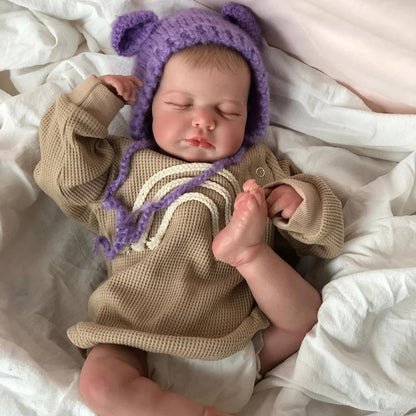 Poupées Reborn endormies de 20 pouces avec cheveux peints -Loulou