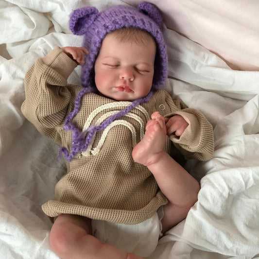 Poupées Reborn endormies de 20 pouces avec cheveux peints -Loulou