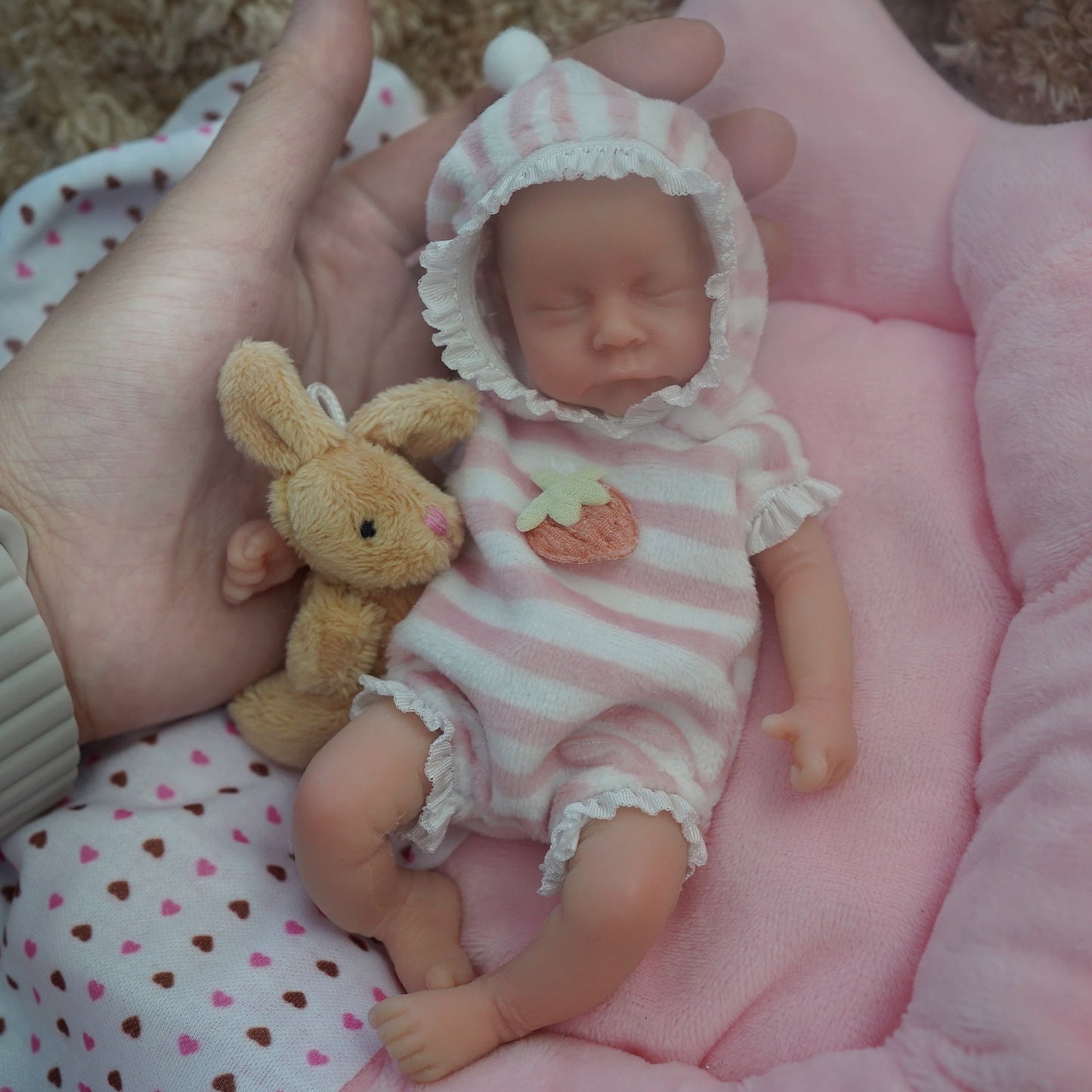 Mini poupée reborn de 6 pouces aux yeux fermés garçon/fille-levi