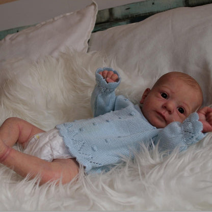 Poupées Felicia Reborn de 19 pouces avec cheveux peints et yeux bleus