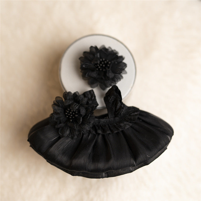 Beautiful Bubble Dress and Headband 2-Piece Set for 15cm Mini Reborn Dolls