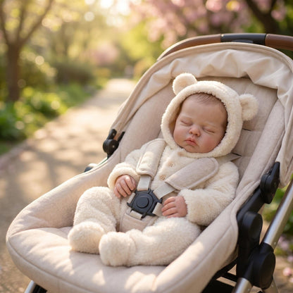 48cm Soft Body Sleeping Pickle Reborn Doll In Beige Plush Jumpsuit