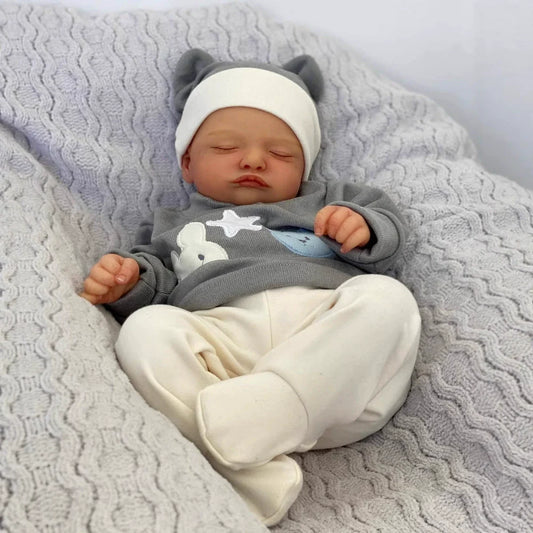 Poupée reborn Rosalie de 19 pouces avec yeux fermés et corps doux