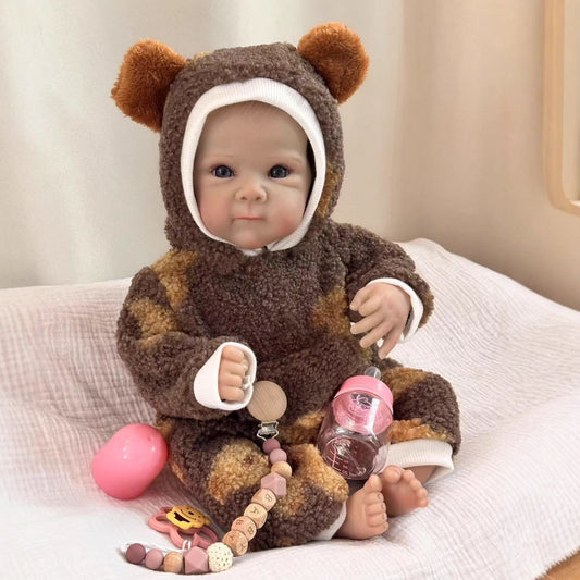 Bébé Reborn tout doux de 50cm yeux ouverts en peluche body-Bettie