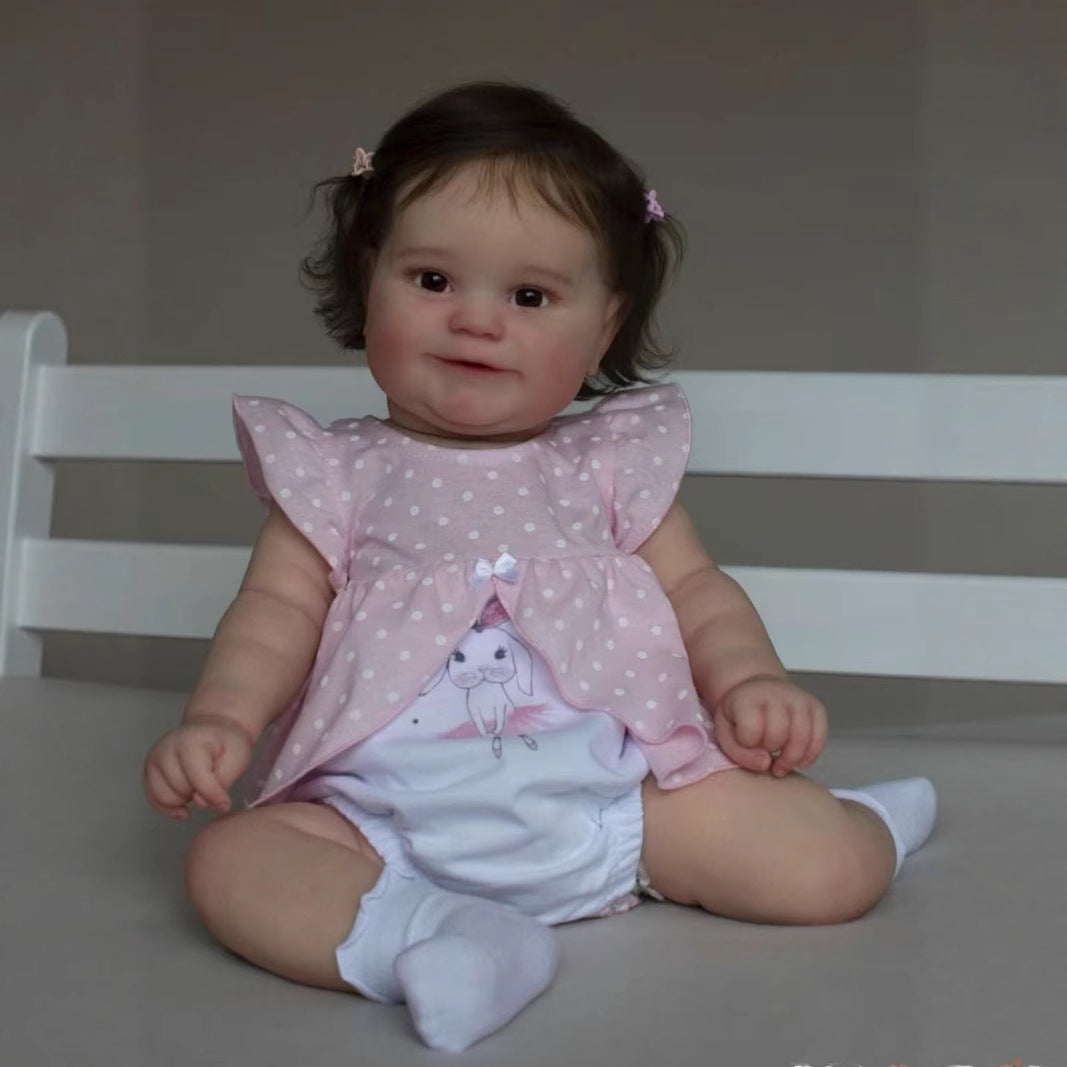 Poupées Reborn Carol Maddie 50cm/60cm yeux ouverts filles en robe rose