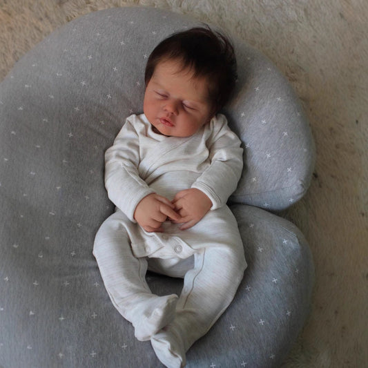 Poupée bébé reborn réaliste de 19 pouces yeux fermés et corps souple-Zain