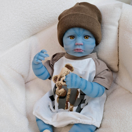 19 Inches Open Eyes Loulou reborn Baby Avatar In Bear Outfits