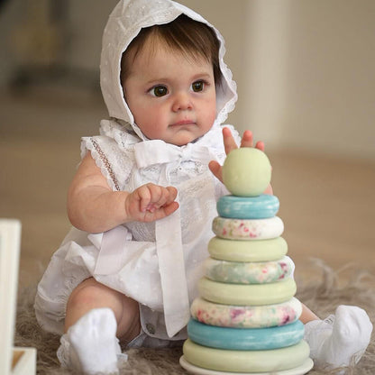 Poupée Reborn Sabina de 24 pouces avec les yeux ouverts et les cheveux courts - Maggie