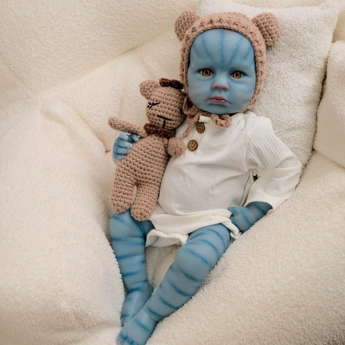 Bébé reborn Loulou avatar de 19 pouces avec les yeux ouverts