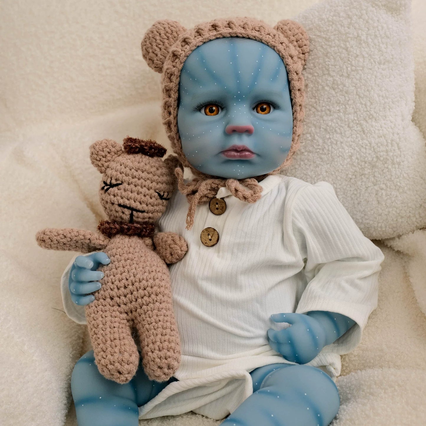 Bébé reborn Loulou avatar de 19 pouces avec les yeux ouverts