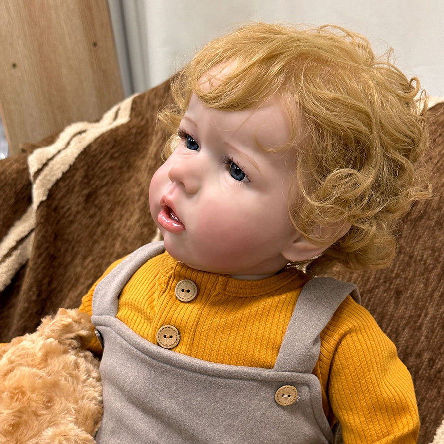 Poupée bébé Reborn aux cheveux blonds mignons de 22 pouces - Liam
