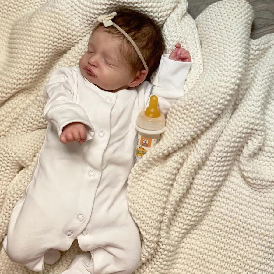 Poupée Reborn Delia aux yeux fermés de 20 pouces pour filles - Rosalie