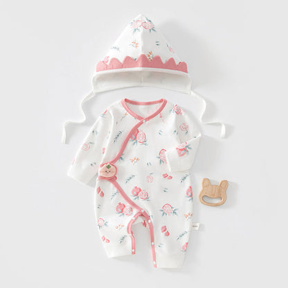 Ensemble 2 pièces comprenant un body imprimé et un chapeau mignons pour poupées reborn de 45 à 55 cm (18 à 22 pouces)