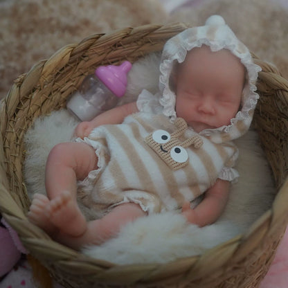 Mini poupée reborn de 6 pouces aux yeux fermés garçon/fille-levi