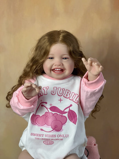 Poupée Reborn aux yeux ouverts et aux cheveux longs de 24 pouces pour filles - Mila