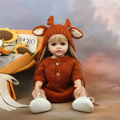 Poupée Reborn aux cheveux longs et aux yeux ouverts de 22 pouces pour filles - Betty