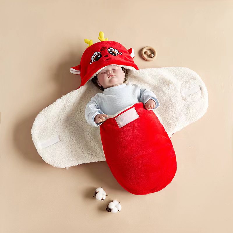 Sac de couchage en peluche mignon de dessin animé pour poupées de 20 à 24 pouces