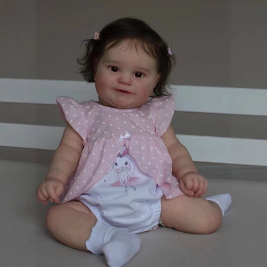 Poupées Reborn Carol Maddie 50cm/60cm yeux ouverts filles en robe rose