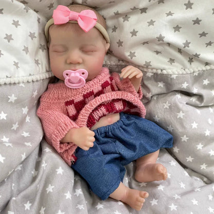 30cm Realistic Sleeping Mini Reborn Dolls Girls-Levi