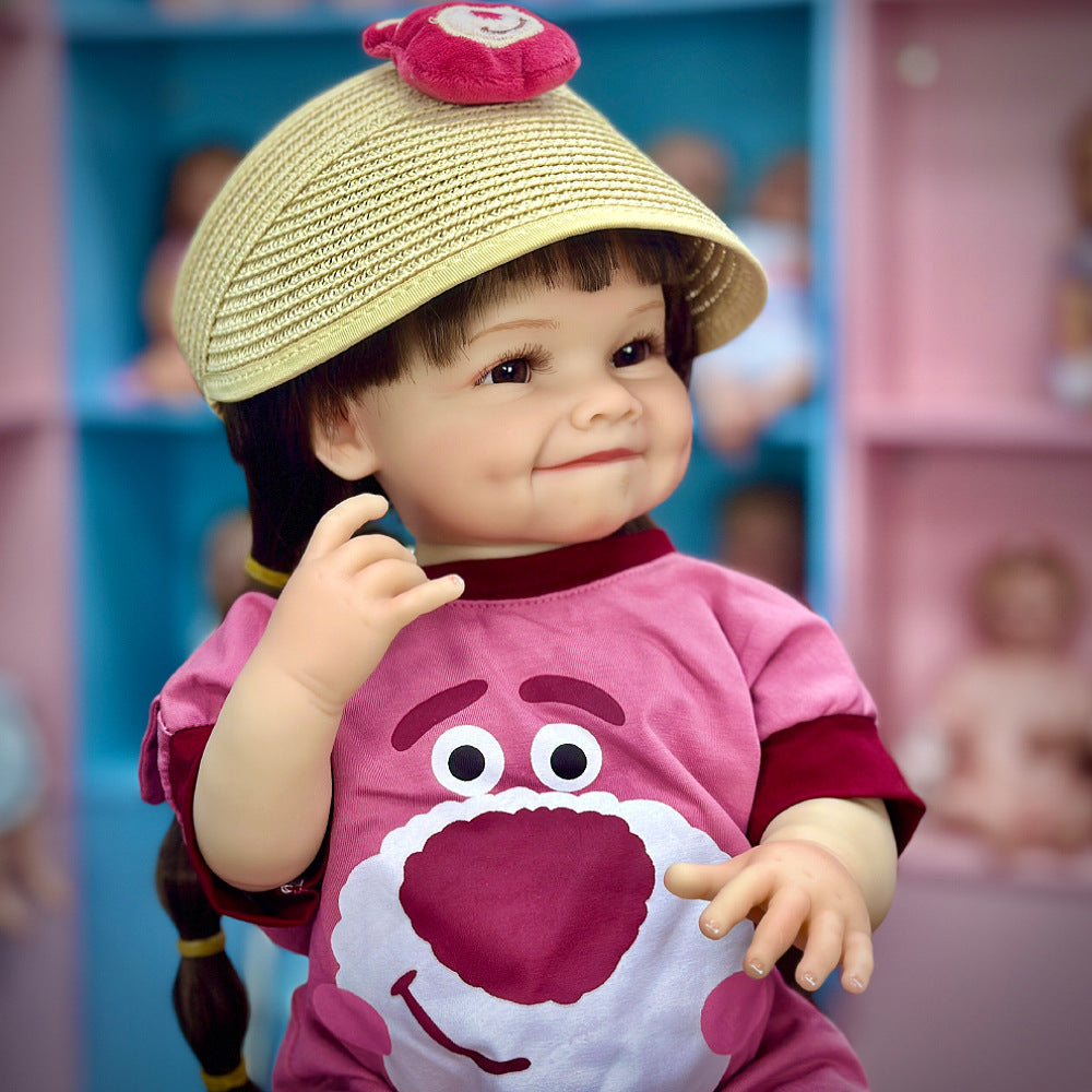 Poupée Reborn de 22 pouces aux longs cheveux bruns - Raya