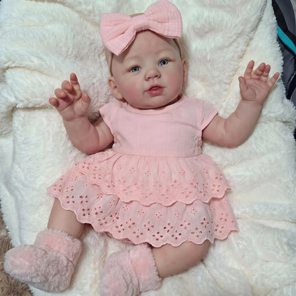 Bébé reborn Abigail de 48 cm (19 pouces) en robe rose