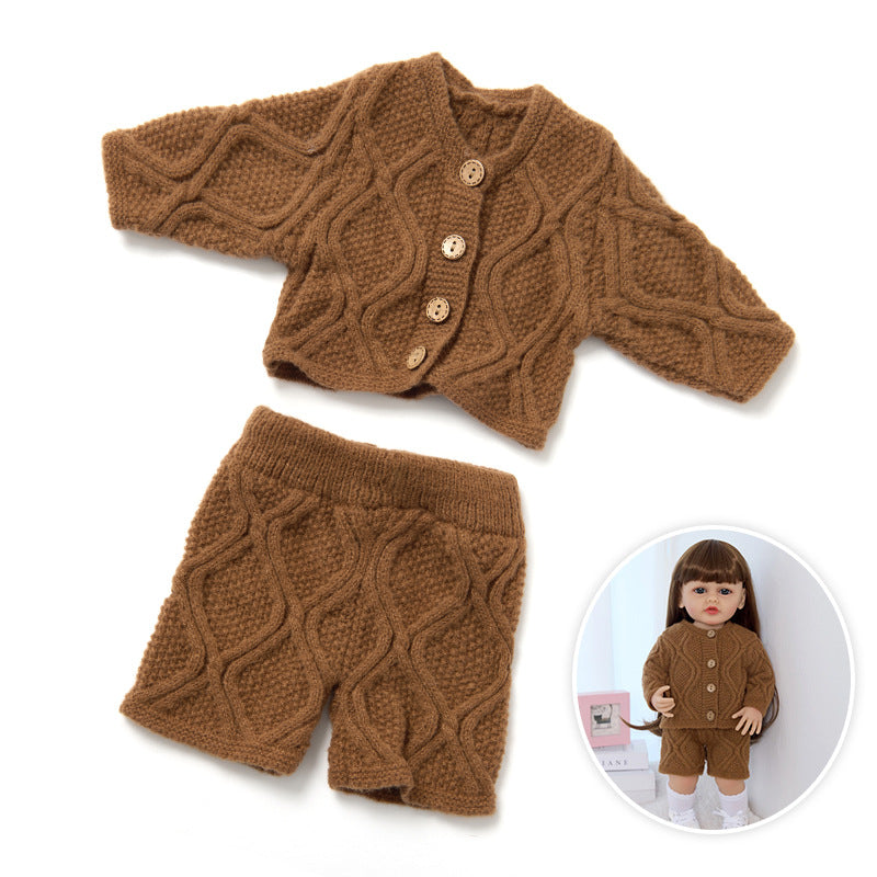 Knitted Top & Pants Two-Piece Set for 22 Inches/55cm Reborn Dolls
