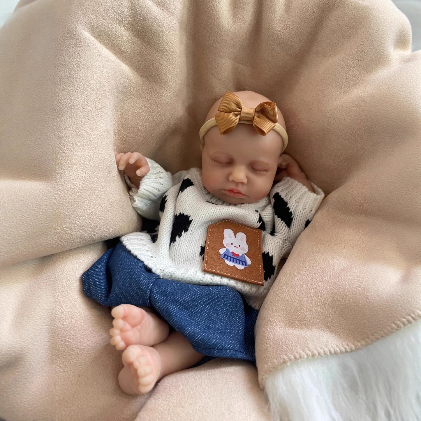 30cm Lifelike Full Silicone Asleep Loulou Reborn Doll Girl/Boy