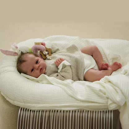 Poupées Reborn de 19 Pouces Avec les Yeux Ouverts et les Cheveux Courts-Evi