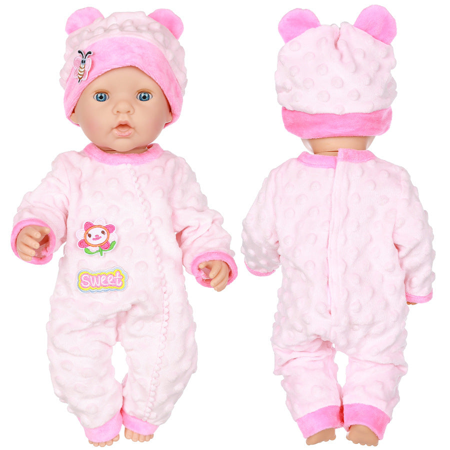 Ensemble 2 pièces avec chapeau et barboteuse mignons pour poupées Reborn de 17 à 18 pouces