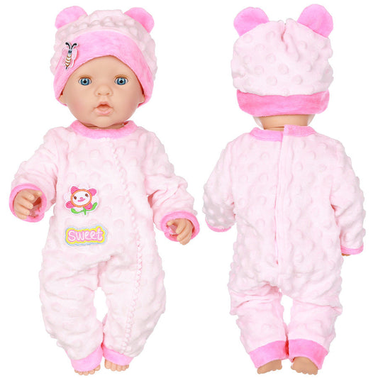 Ensemble 2 pièces avec chapeau et barboteuse mignons pour poupées Reborn de 17 à 18 pouces
