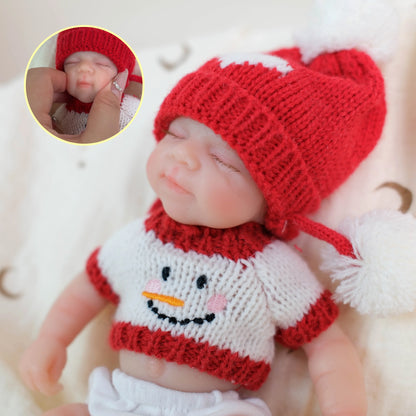 20cm Closed Eyes Mini Silicone Reborn Doll Girl-Pascale