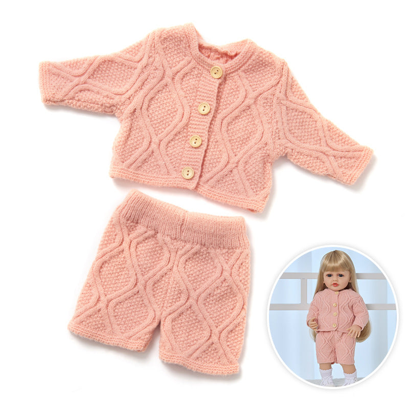Knitted Top & Pants Two-Piece Set for 22 Inches/55cm Reborn Dolls
