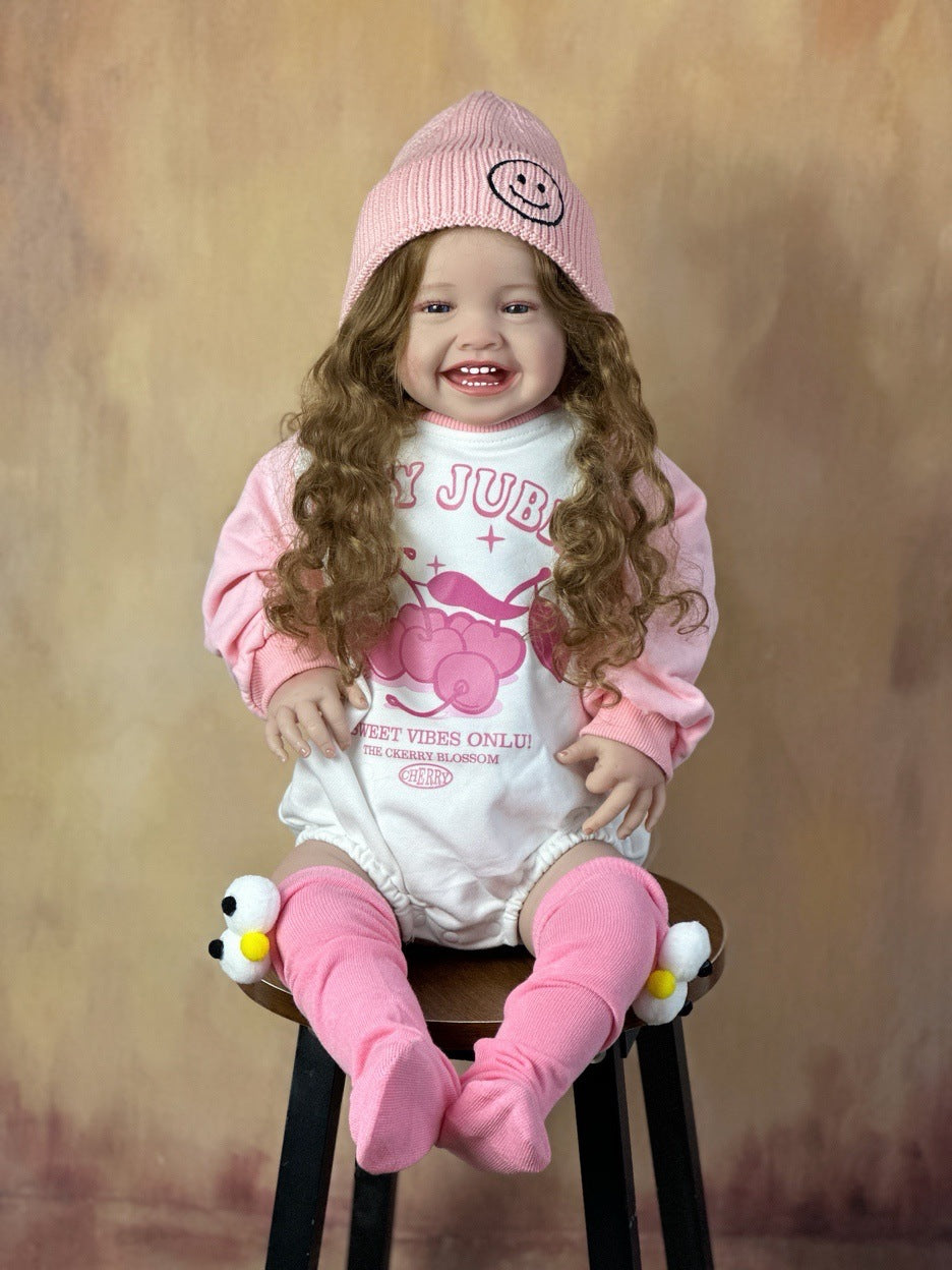 Poupée Reborn aux yeux ouverts et aux cheveux longs de 24 pouces pour filles - Mila