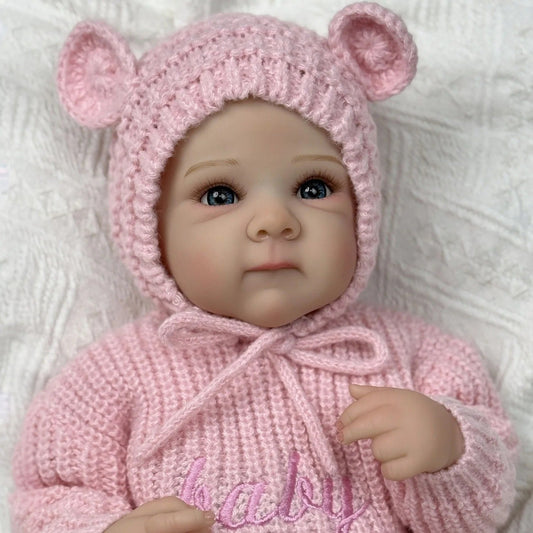 Bébé Reborn Bettie fille réaliste de 45cm corps entièrement en vinyle