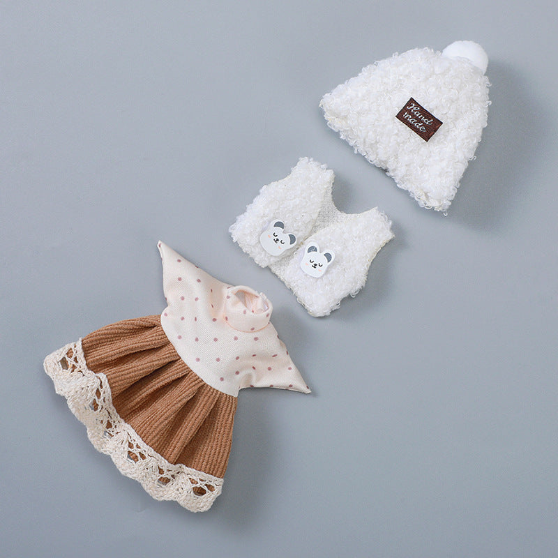 Ensemble de vêtements en peluche mignon pour mini poupée Reborn de 6 pouces