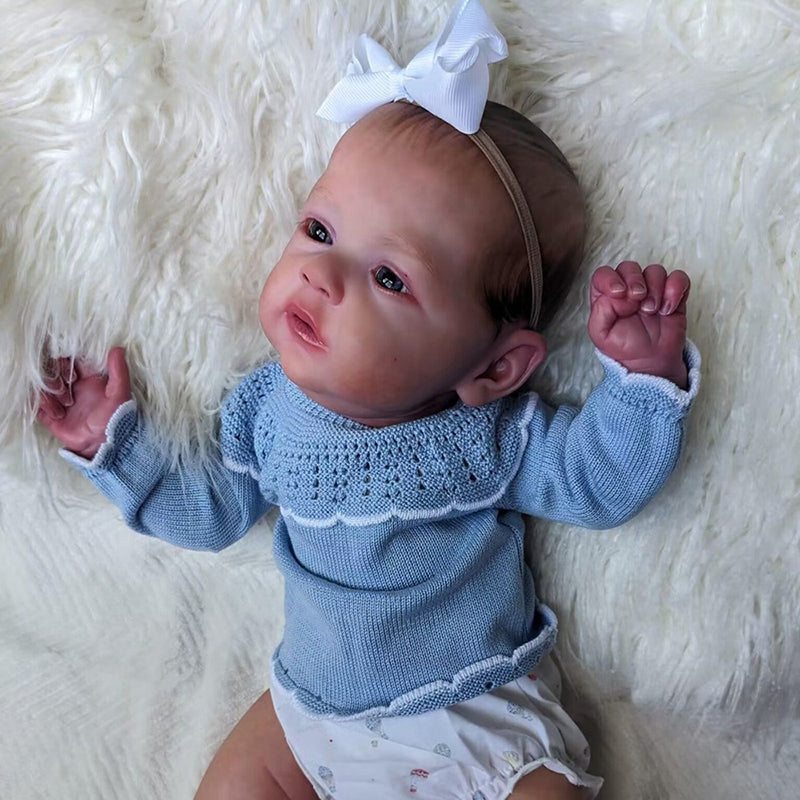 Poupées Maryann Reborn de 20 pouces avec cheveux peints et yeux bleus