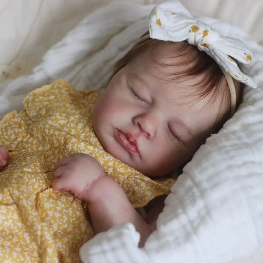 Poupée Reborn réaliste de 50 cm yeux fermés et corps souple-Loulou