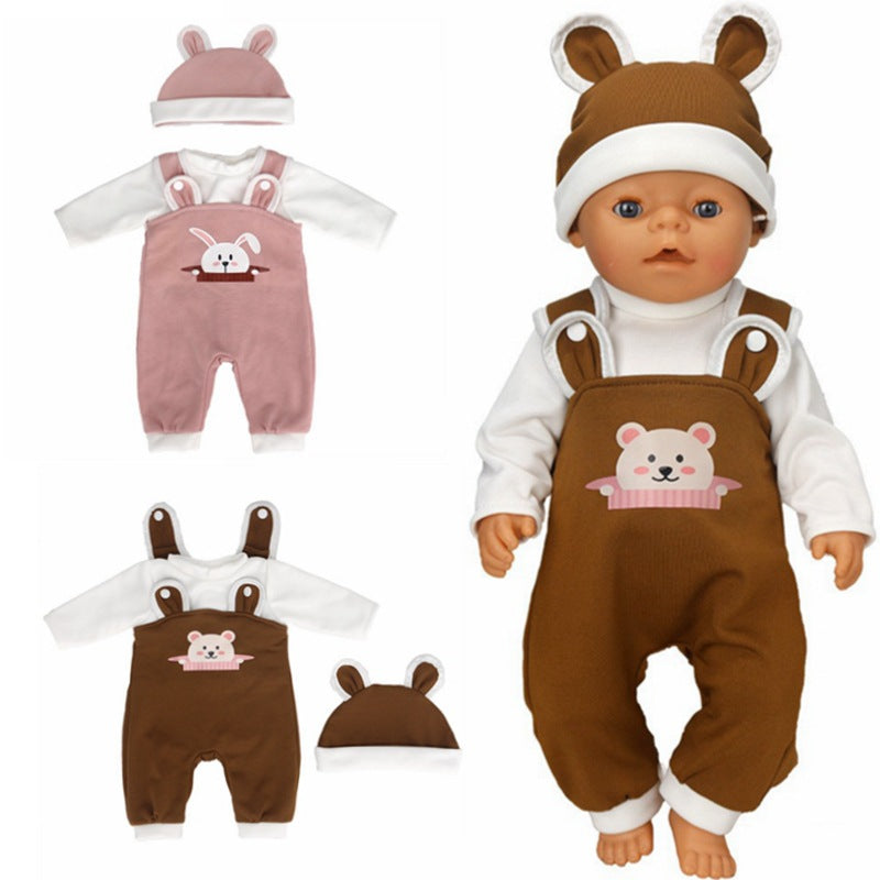 Vêtements d'ours mignons avec chapeau pour poupée reborn de 16 à 18 pouces