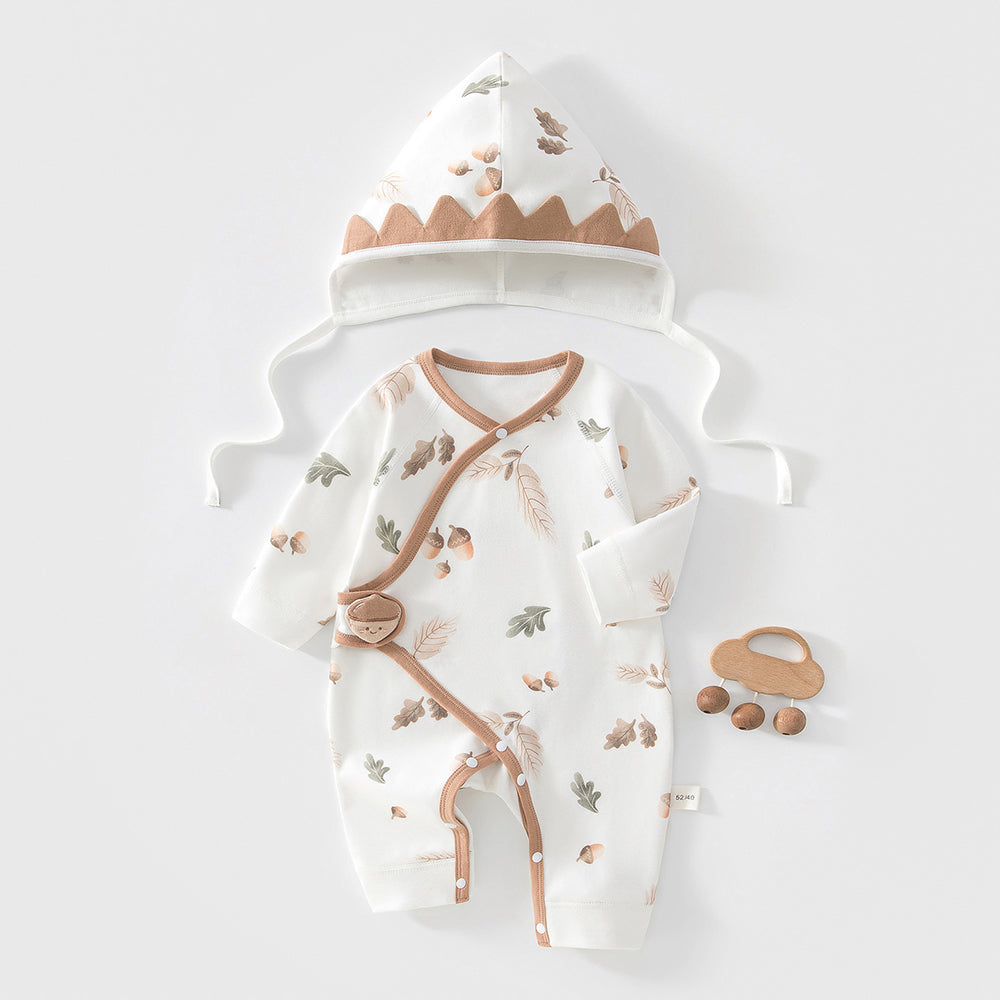 Ensemble 2 pièces comprenant un body imprimé et un chapeau mignons pour poupées reborn de 45 à 55 cm (18 à 22 pouces)