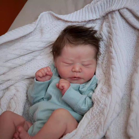 Poupée Reborn réaliste Colby 19 pouces yeux fermés Chase