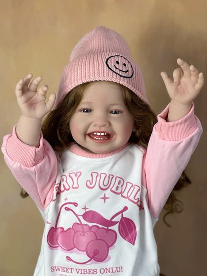 Poupée Reborn aux yeux ouverts et aux cheveux longs de 24 pouces pour filles - Mila