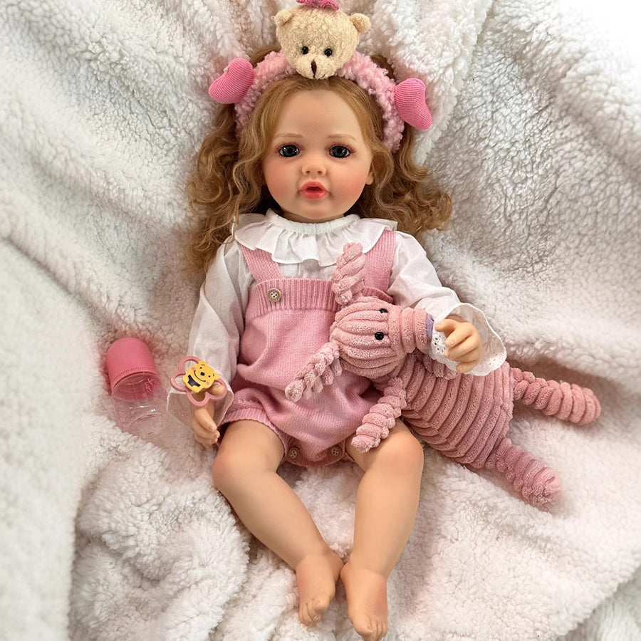 Poupées Mamie Reborn de 22 pouces pour filles aux cheveux blonds